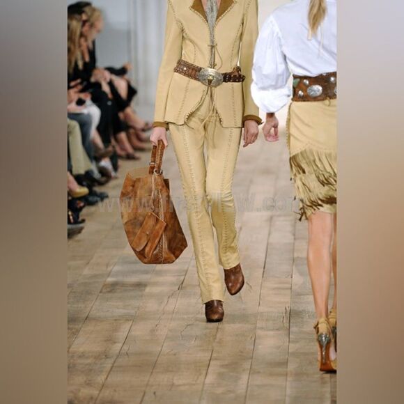 Ralph Lauren Collection ~ Spring 2011 Runway Deer Suede Leather Western Jacket - Picture 16 of 17